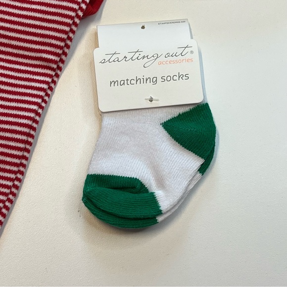 Starting Out 4PC Christmas Outfit, Red Romper, Reindeer Hat, Leggings, NB, NWT! - Picture 4 of 8